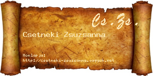 Csetneki Zsuzsanna névjegykártya